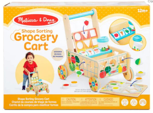 Wooden Shape Sorting Grocery Cart