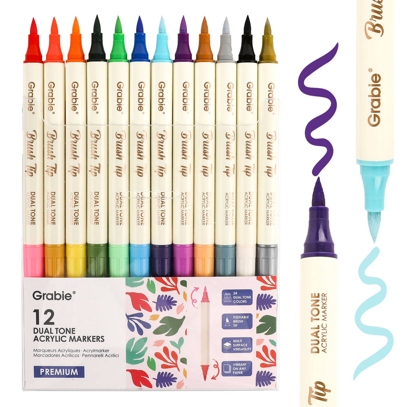 Dual Tone Brush Tip Acrylic Paint Markers