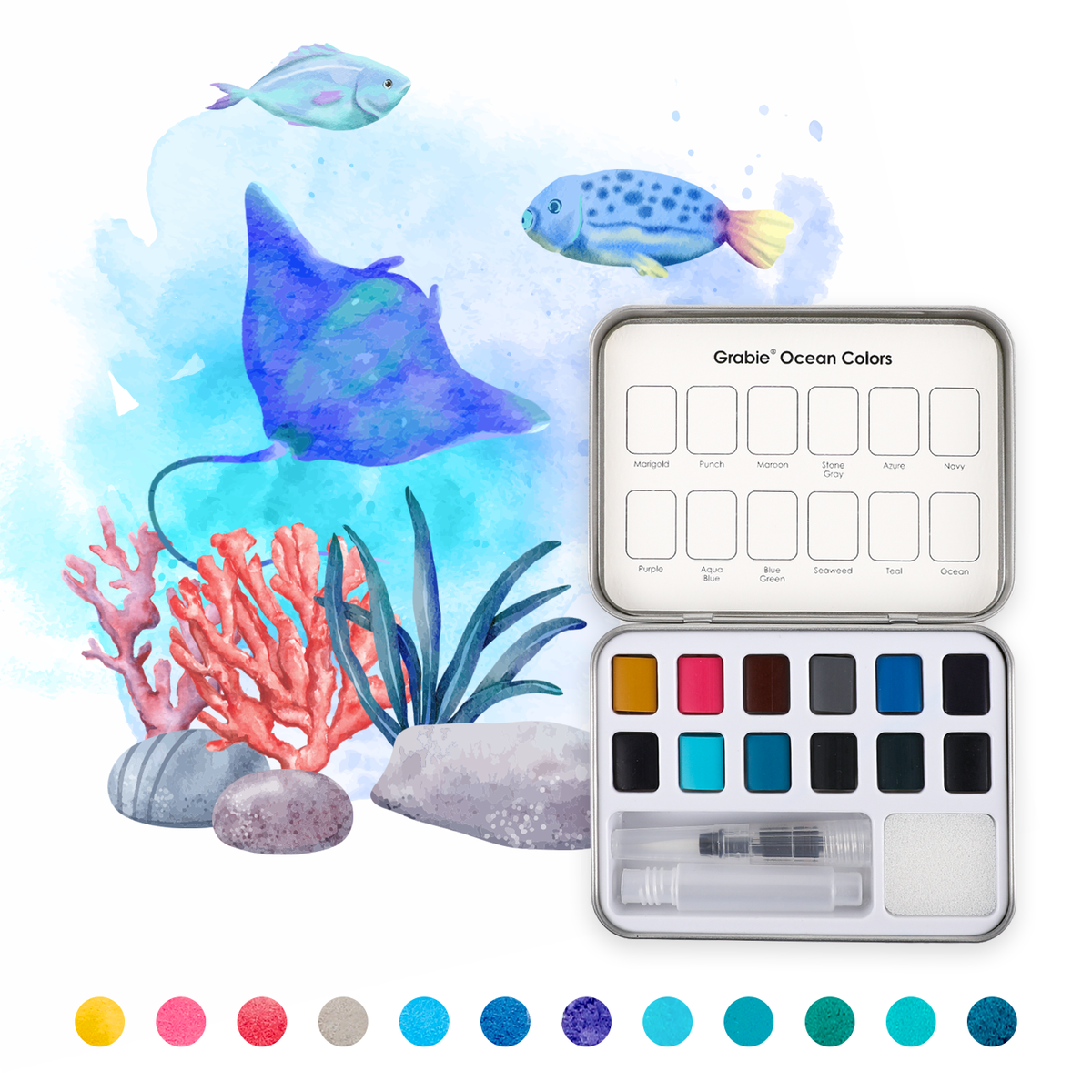 Watercolor Pocket Ocean