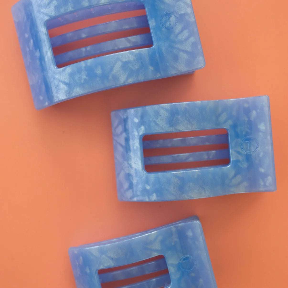 Blue Lagoon Flat Rectangle Hair Clip