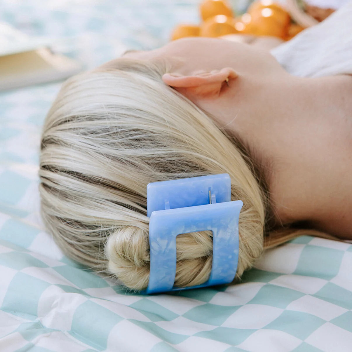Blue Lagoon Flat Rectangle Hair Clip