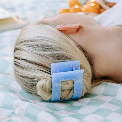 Blue Lagoon Flat Rectangle Hair Clip