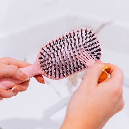 Bubblegum Pink Boar Bristle Hair Brush