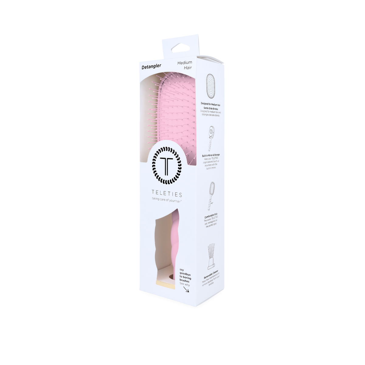 Bubblegum Pink Detangler Hair Brush for Medium Hair