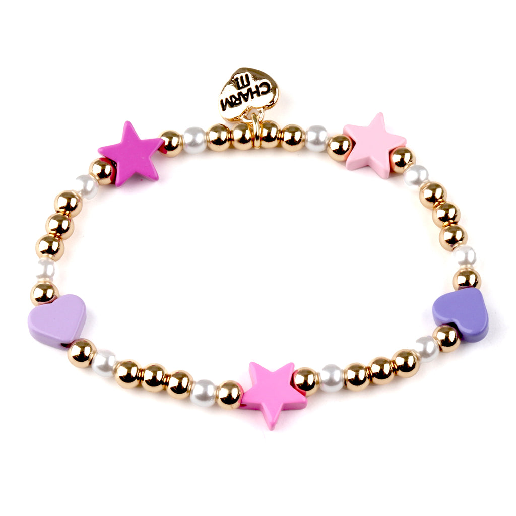 Multi Heart & Star Stretch Bracelet