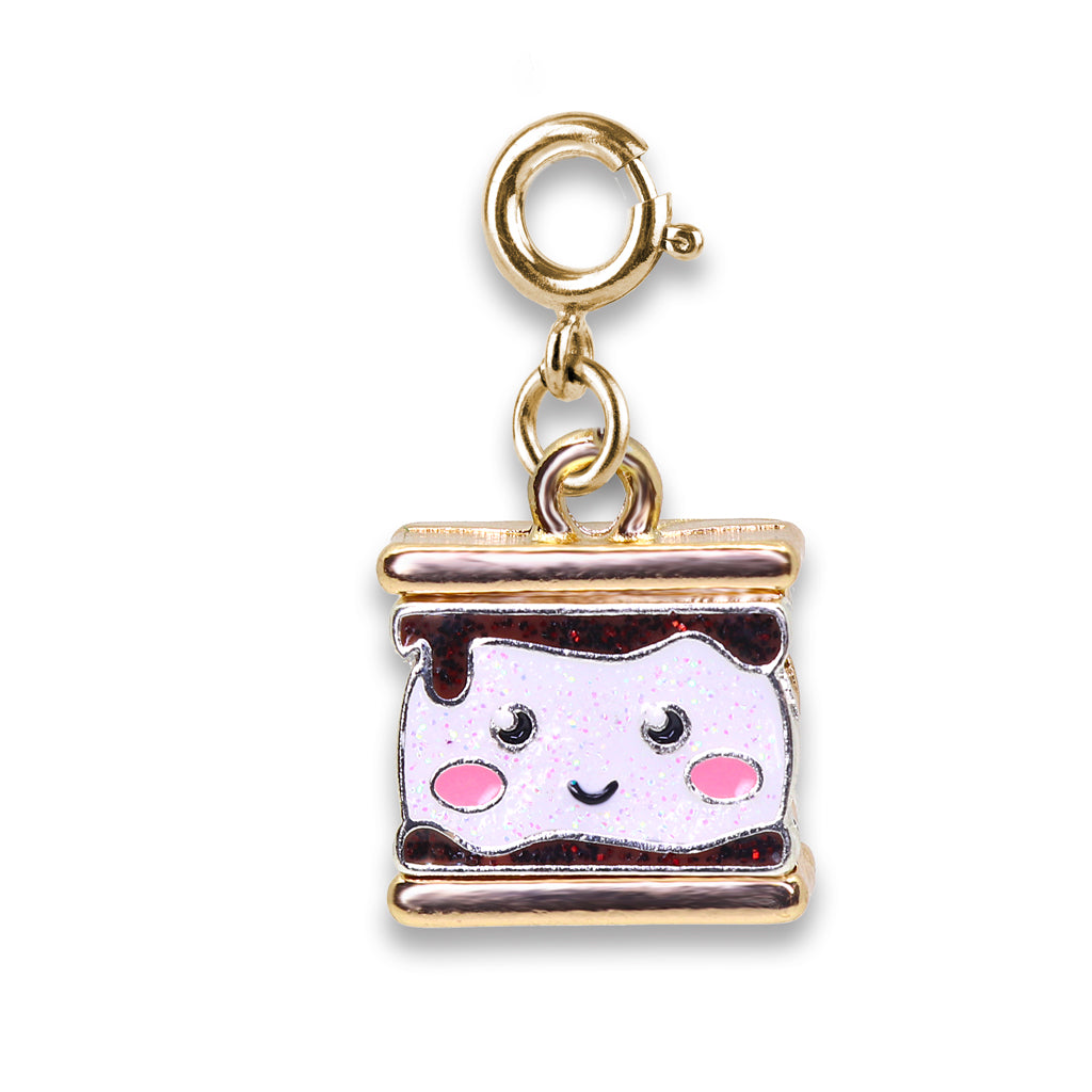 S'mores Gold Glitter Charm
