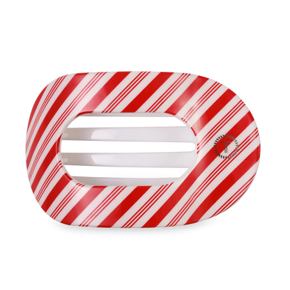 Candy Cane Crush Large Flat Round Hair Clip