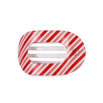Candy Cane Crush Medium Flat Round Hair Clip