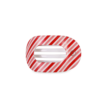 Candy Cane Crush Small  Flat Round Hair Clip
