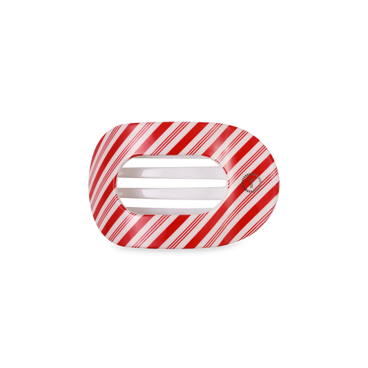 Candy Cane Crush Small  Flat Round Hair Clip