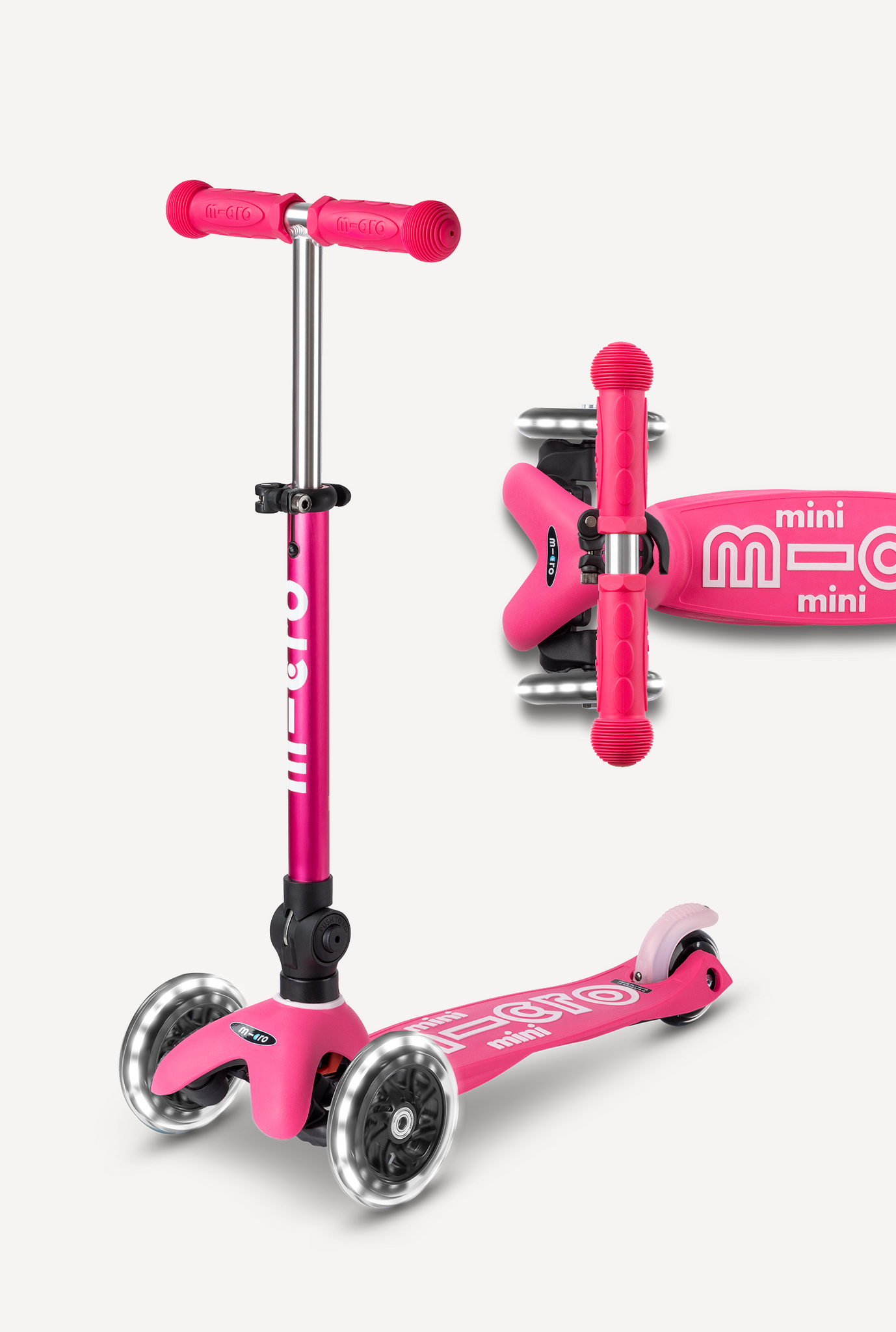 Pink Mini Deluxe Foldable LED Scooter