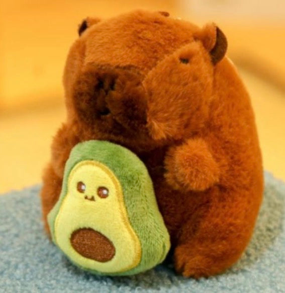 Plush Capybara W/Avocado