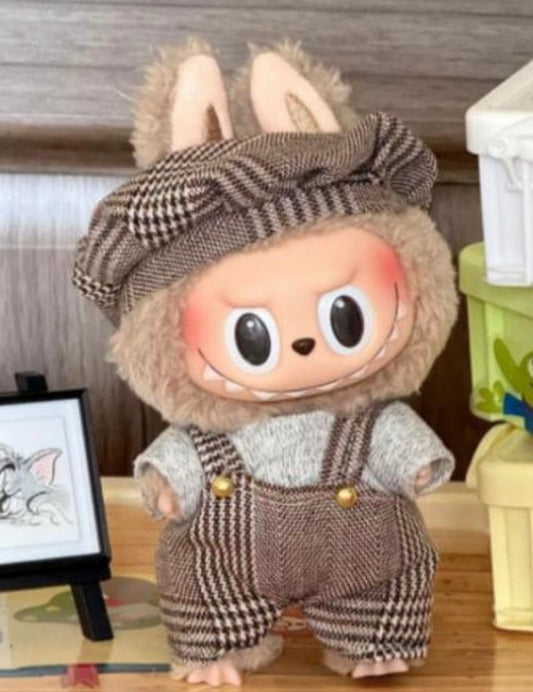 Plaid Overalls & Cap