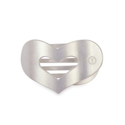 Pearl White Heart Flat Clip