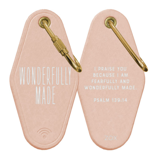 Wonderfully Made Bible Verse Keychain