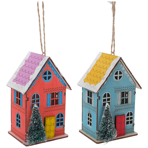 Snowy Day House Ornaments