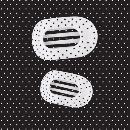 White Polka Dot Party Medium Flat Round Hair Clip
