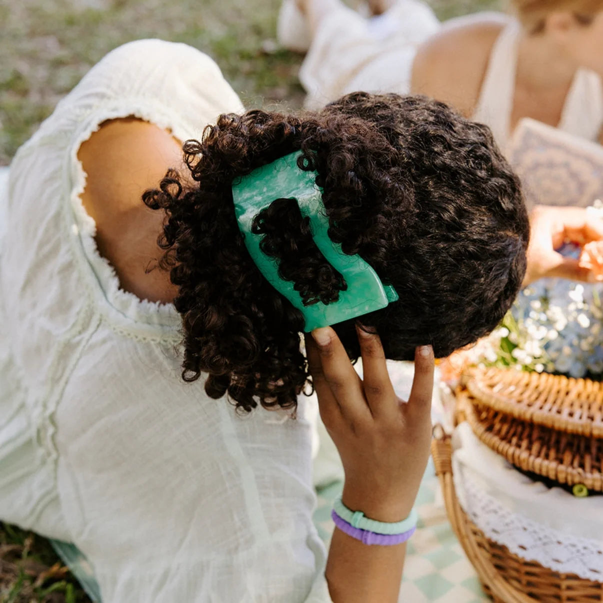 Spring Splash Flat Rectangle Hair Clip