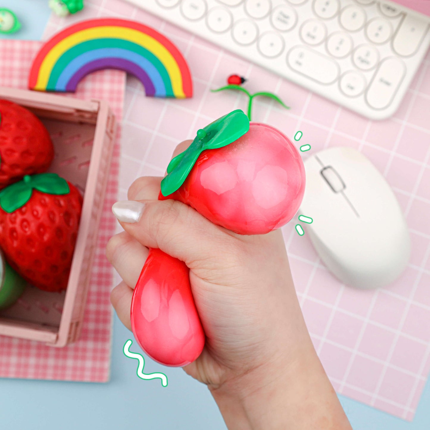 Strawberry Shaped Squishy Toy