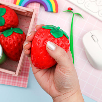 Strawberry Shaped Squishy Toy