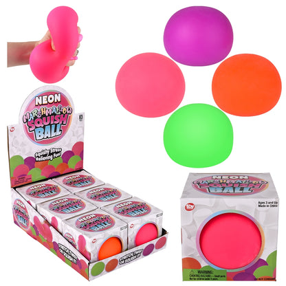 MARSHMALLOW NEON SQUISHY BALL 4"