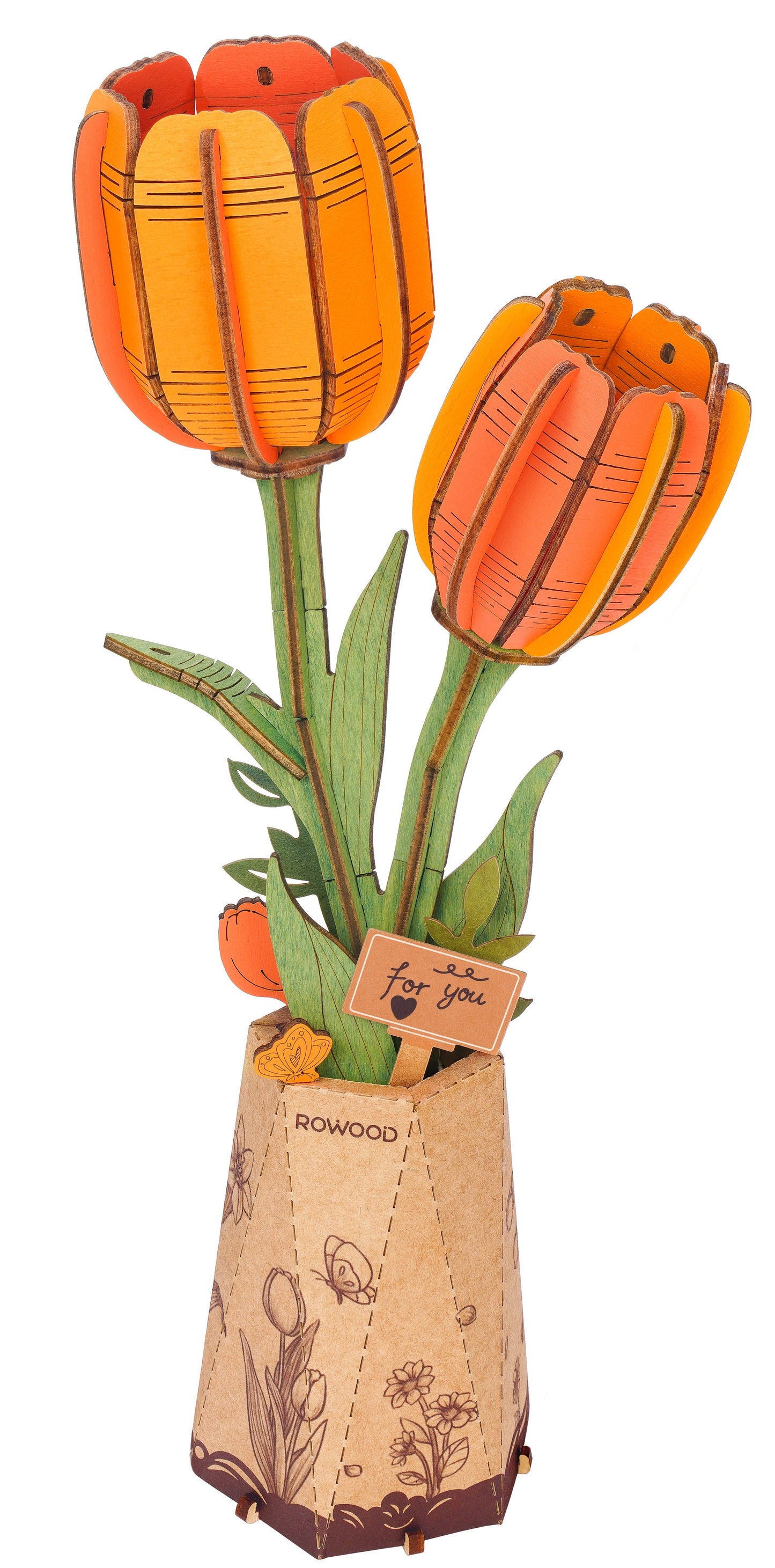 Orange Tulip Wood 3D