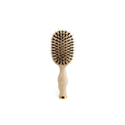 Tan Mini Boar Bristle Hair Brush