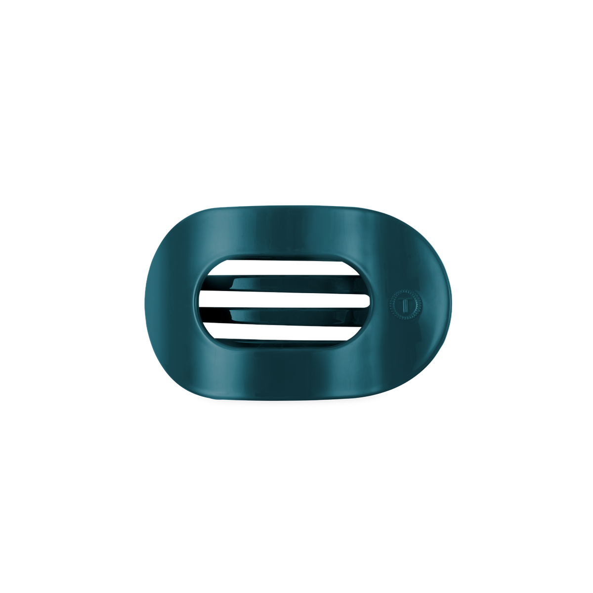 Teal With It Small Flat Round Hair Clip