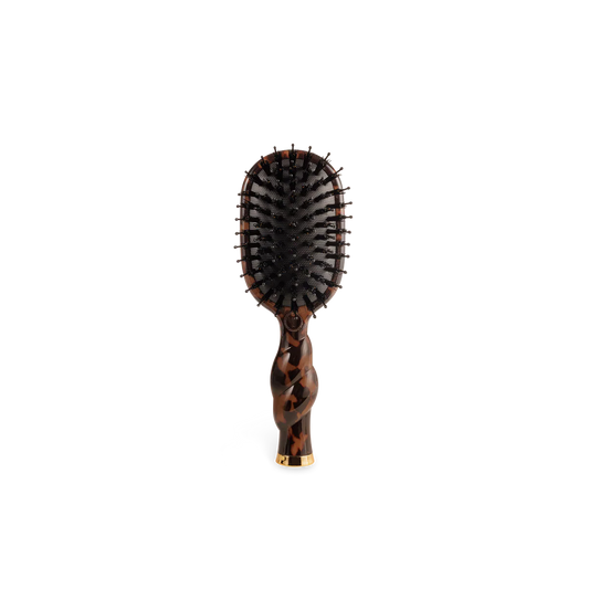 Tortoise Mini Boar Bristle Hair Brush