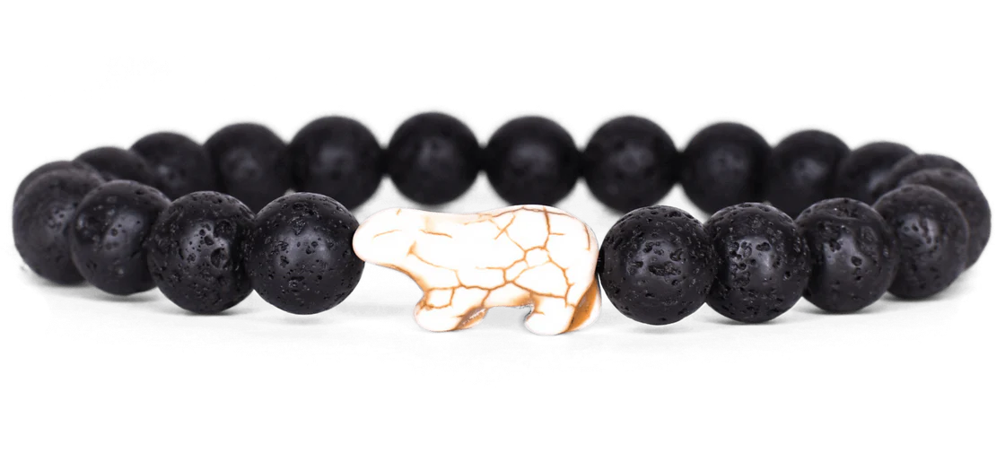 Lava Stone Polar Bear Bracelet