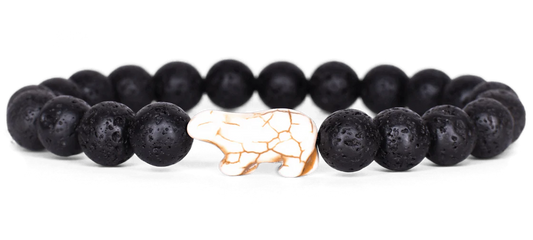 Lava Stone Polar Bear Bracelet