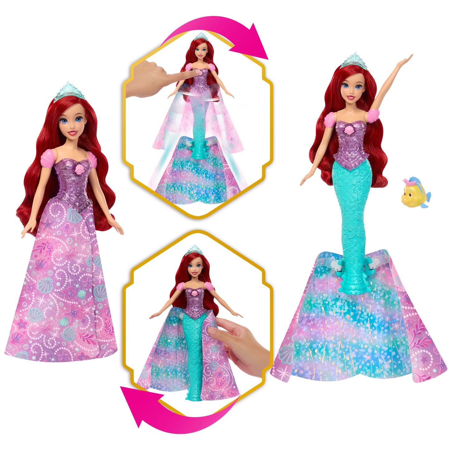 Disney Princess Transforming Ariel Fashion Doll