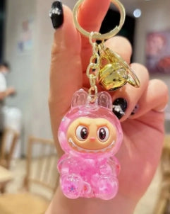 Shiny Pink Keychain Labubu