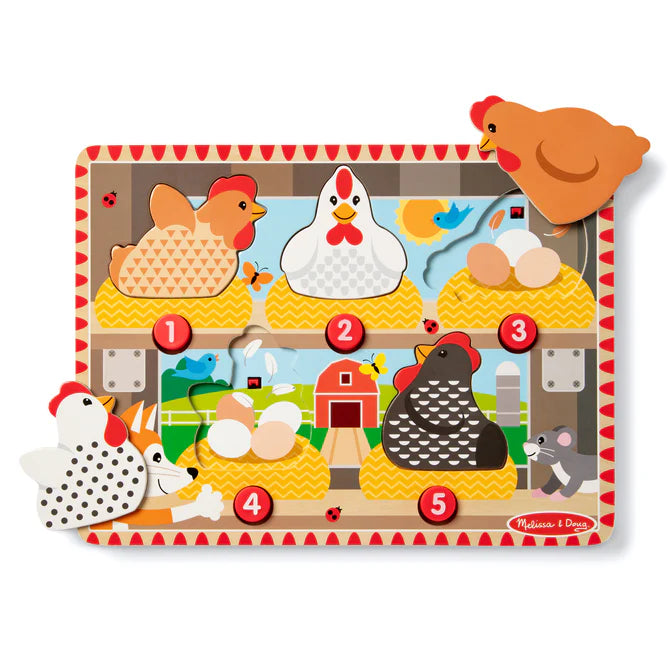 Happy Hens Push to Pop Puzzle