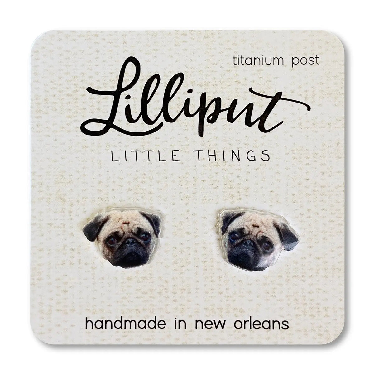 Pug Dog Earrings