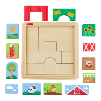 Fisher-Price® Wooden Farm Blocks Puzzle