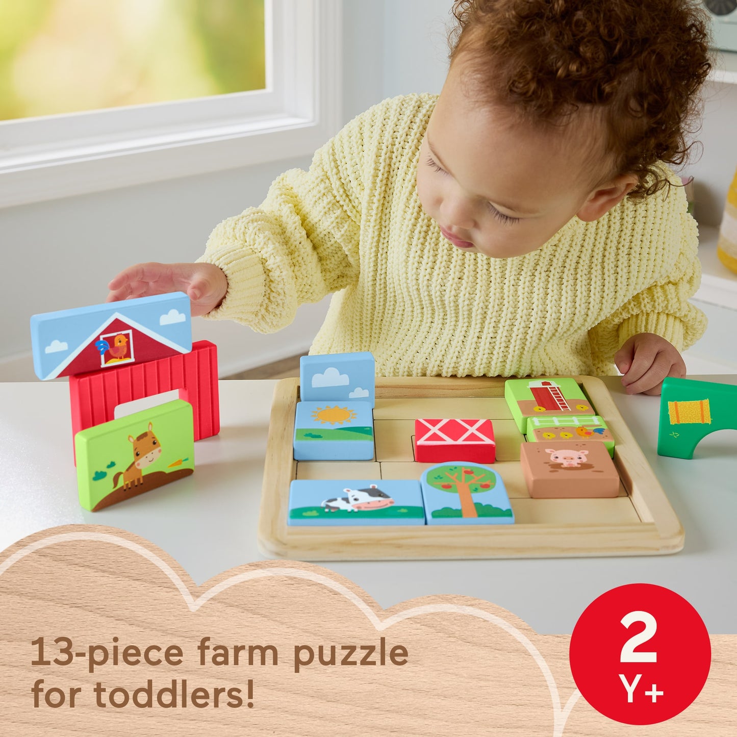Fisher-Price® Wooden Farm Blocks Puzzle