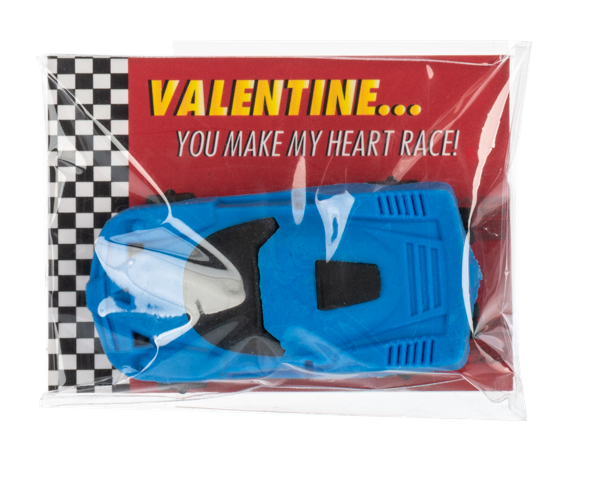 Race Car Erasers Valentines