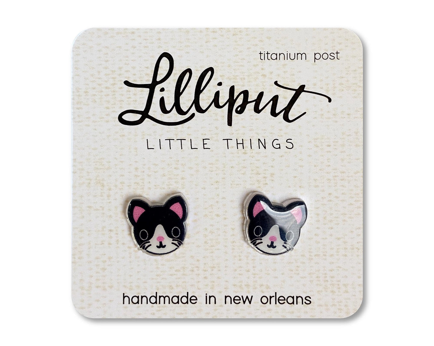Kitty Cat Tuxedo Earrings