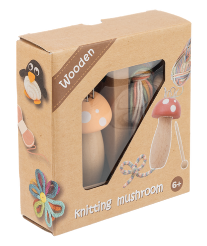 Wooden Mushroom Knitting Set