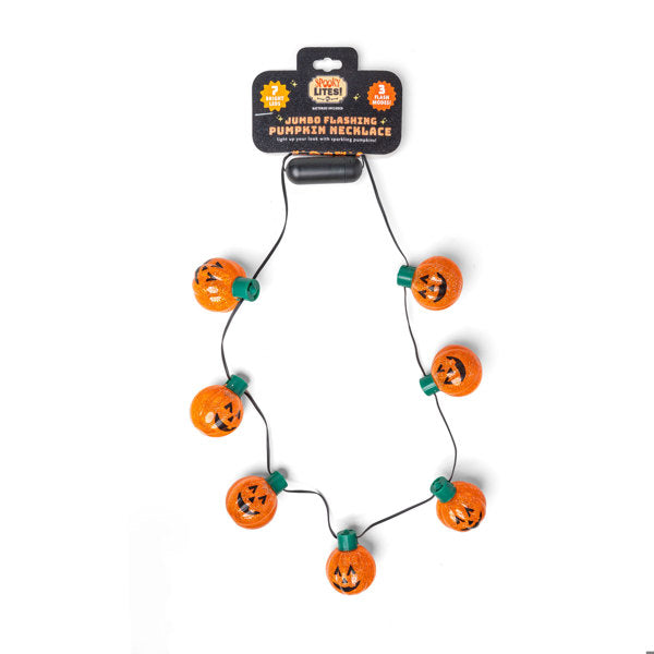 Jumbo Flashing Pumpkin Necklace