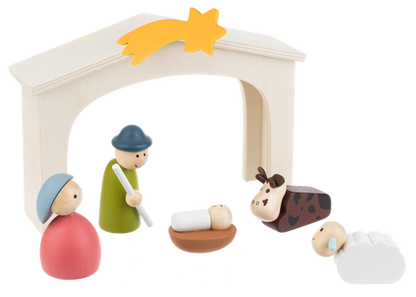 WOOD NATIVITY SCENE 6PC SET