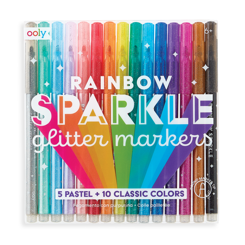 Rainbow Glitter Markers
