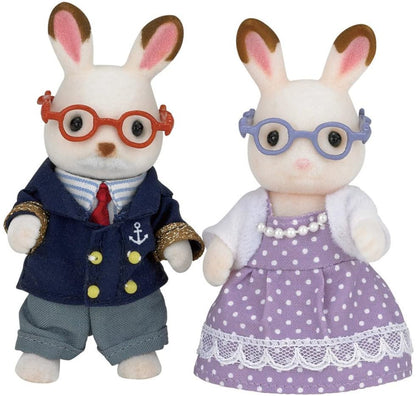 Calico Critters Chocolate Rabbit Grandparents
