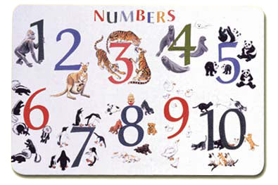 Numbers Animals Placemat