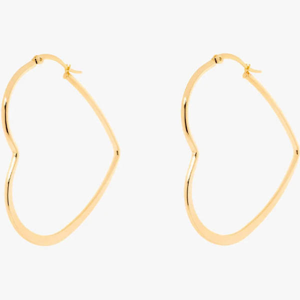 Heart Hoop Earrings Gold