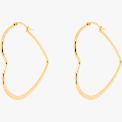Heart Hoop Earrings Gold