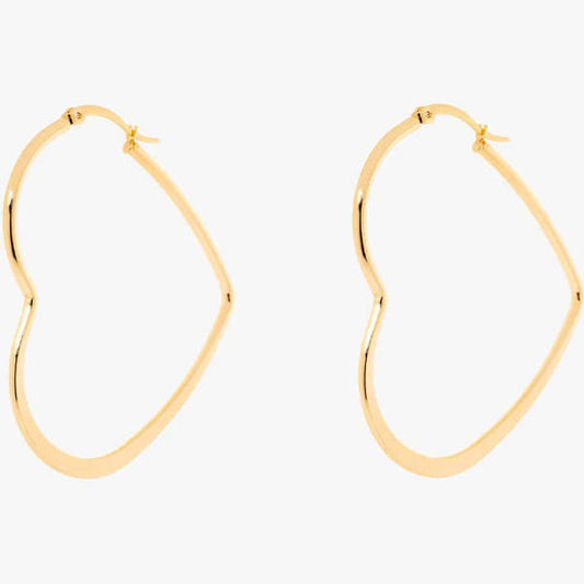 Heart Hoop Earrings Gold