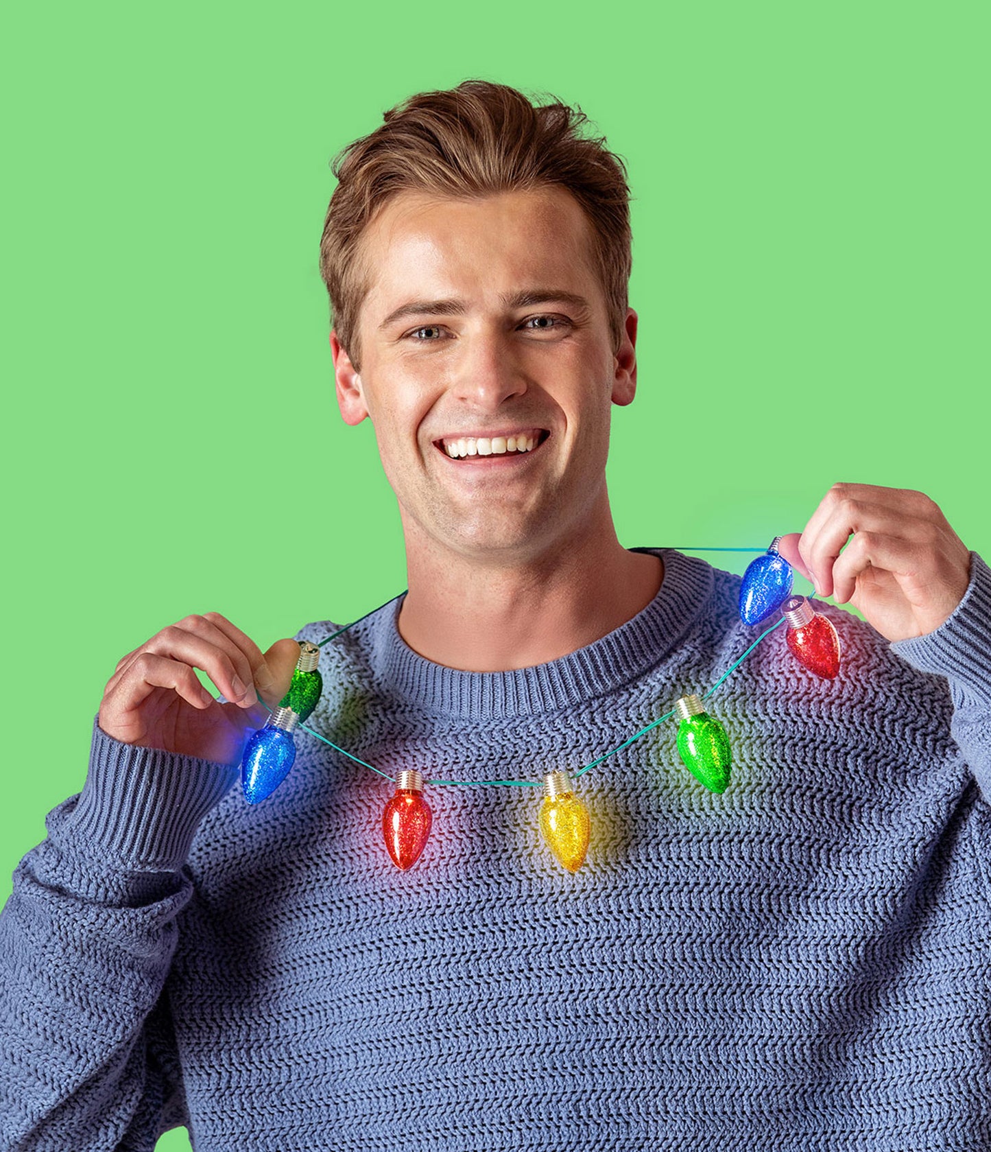 Jumbo Flashing Christmas Bulb Necklace
