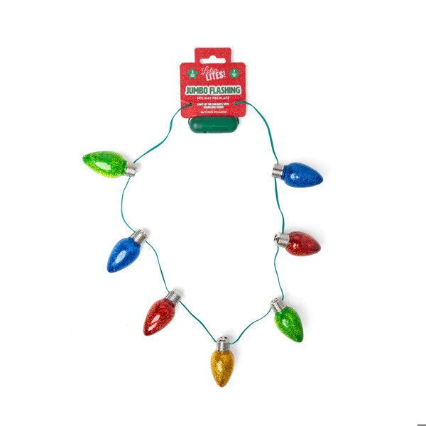 Jumbo Flashing Christmas Bulb Necklace